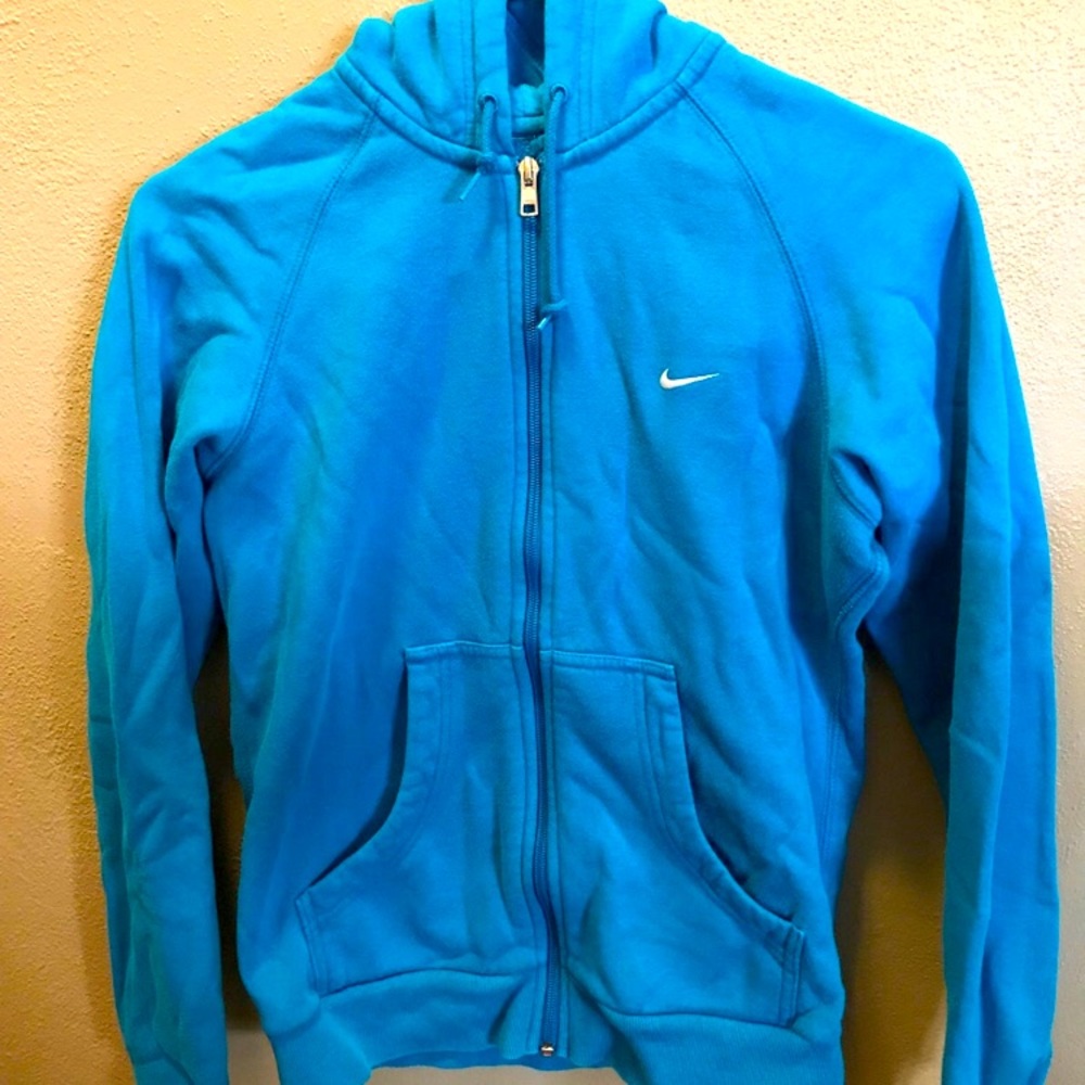 Blue nike zip up hoodie